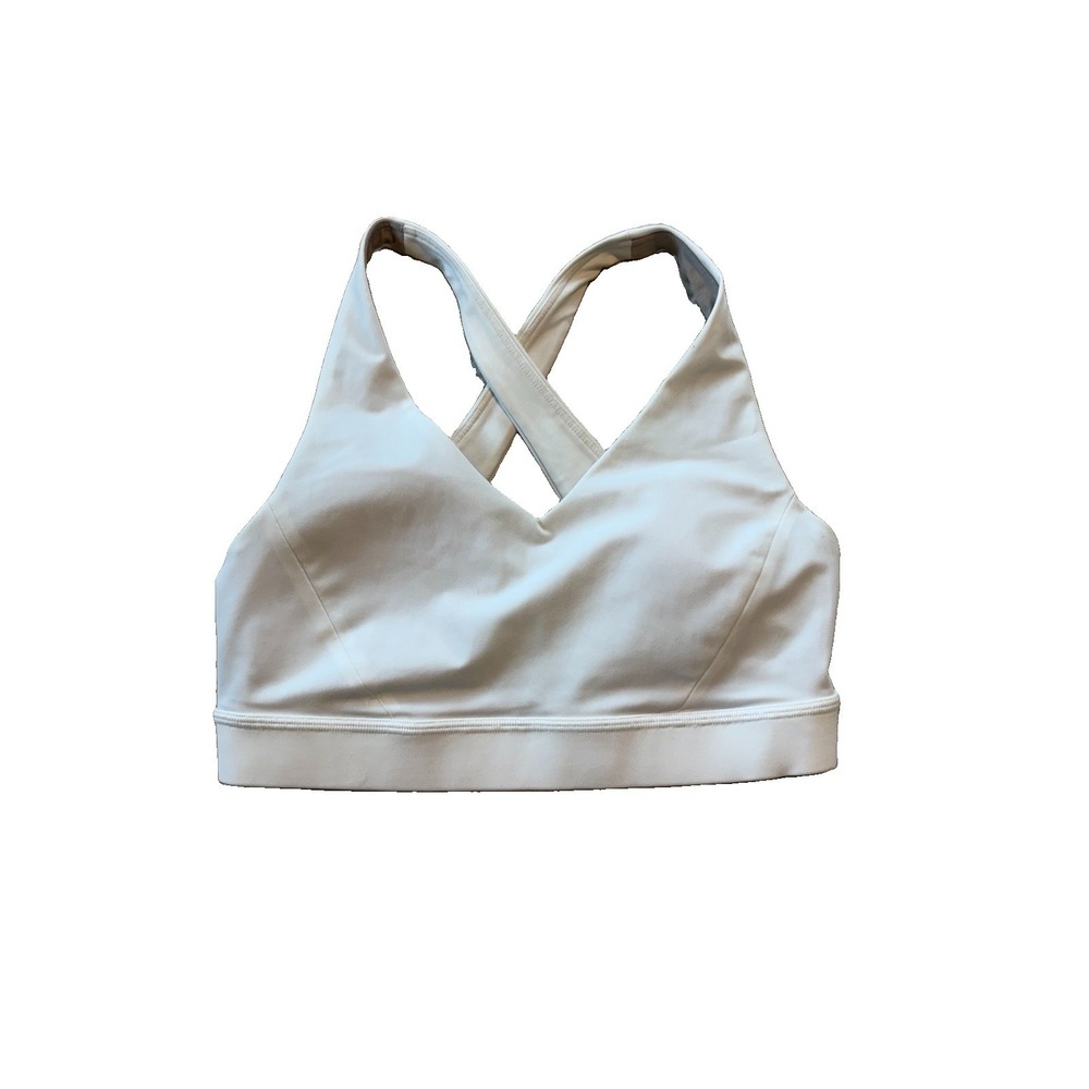 Lululemon Envital Bra White Womens Size 6 Cross Back Athletic Activewear Gym